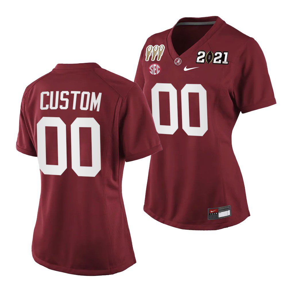 Women's Alabama Crimson Tide Custom #00 Crimson 3X CFP National Championship Special Edition NCAA College Football Jersey
